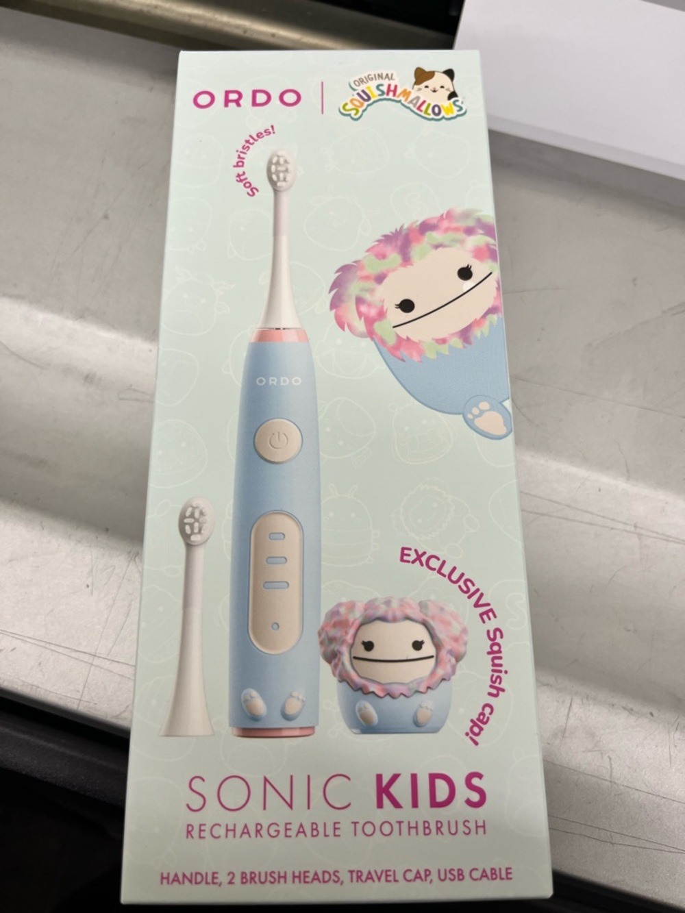 ORDO Sonic Kids Rechargeable Toothbrush - Light Blue (Squishmallows Edition)